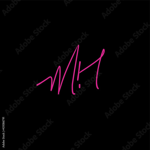 MH m h Initial handwriting creative fashion elegant design logo Sign Symbol template vector icon