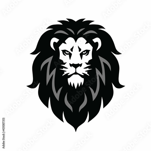 Lion Head Logo Vector Template Illustration Mascot Design 