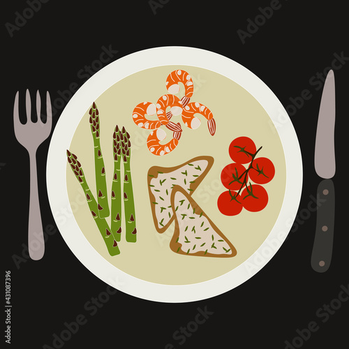 Menu diet,healty food vector ilustration.