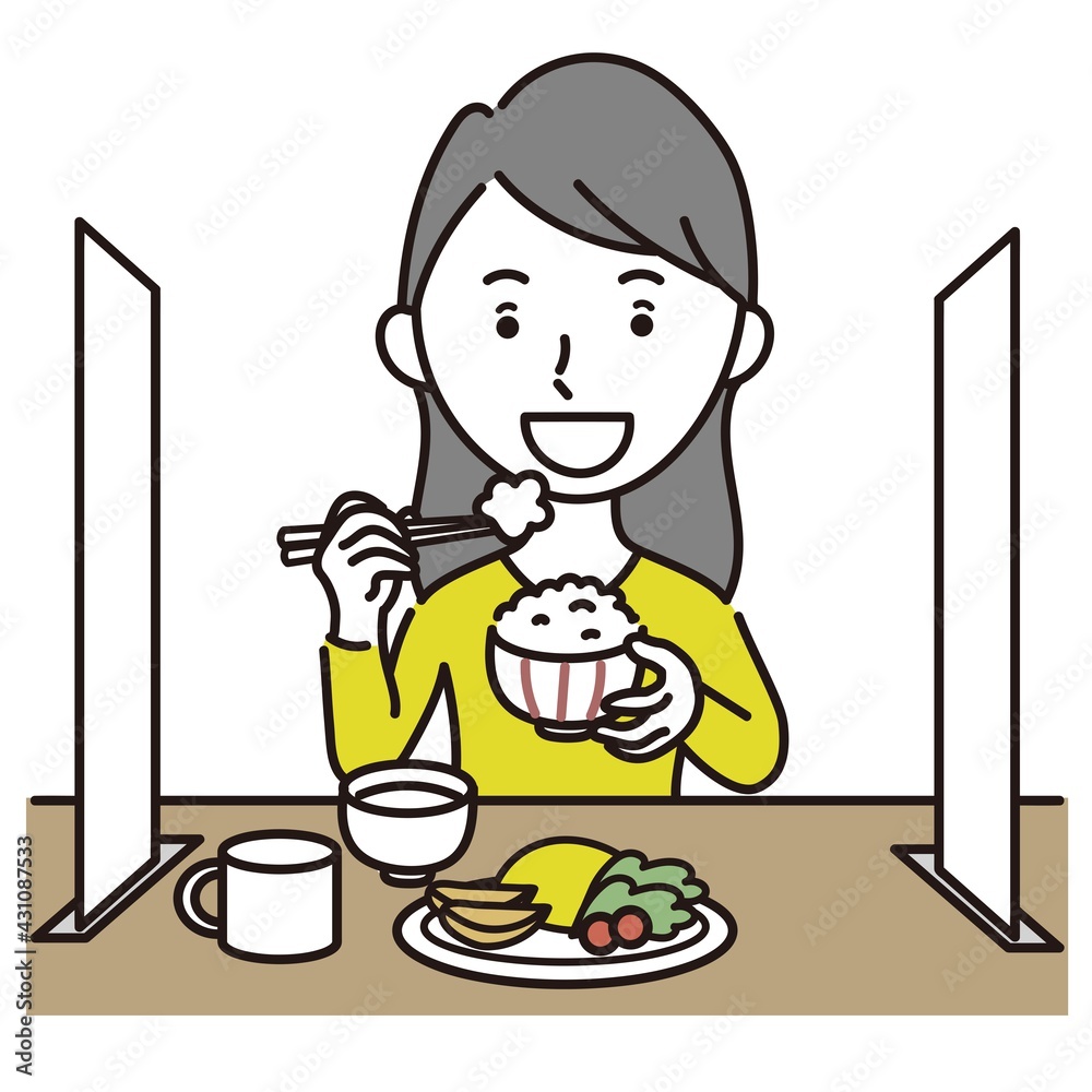 食事をする成人女性のイラスト素材 Stock Vector Adobe Stock