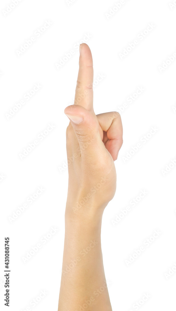 Finger-pointing gesture Left hand and masculine sign Isolated on white background with clipping path. Finger-pointing gesture Left hand and masculine sign Isolated on white background with clipping path.