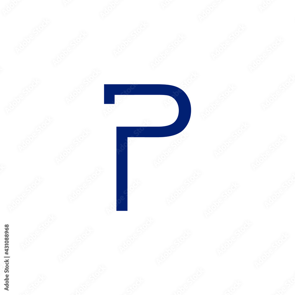 abstract blue letter P logo abstract blue letter P logo