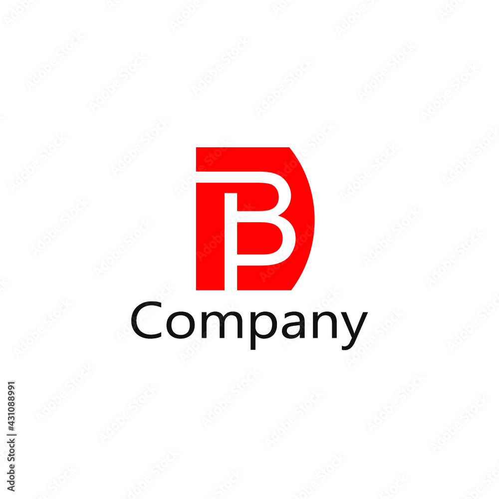 abstract letter B logo in red color box abstract letter B logo in red color box
