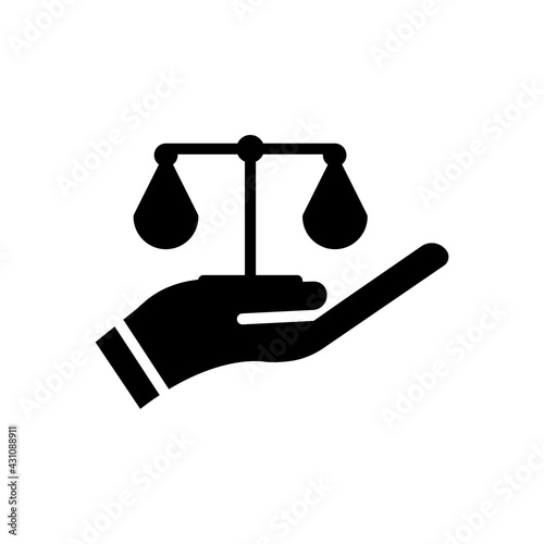 Hand and law icon. law abiding icon. Editable stroke. Design template vector