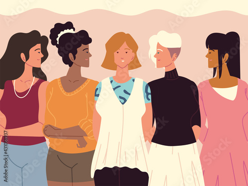 female diverse group