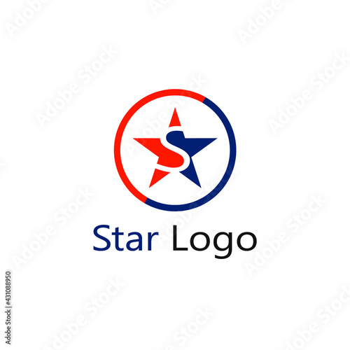 Free Download abstract logo letter S inside the star in the center of the circle - GFXLoad