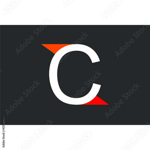 letter C logo with taper on the top and bottom