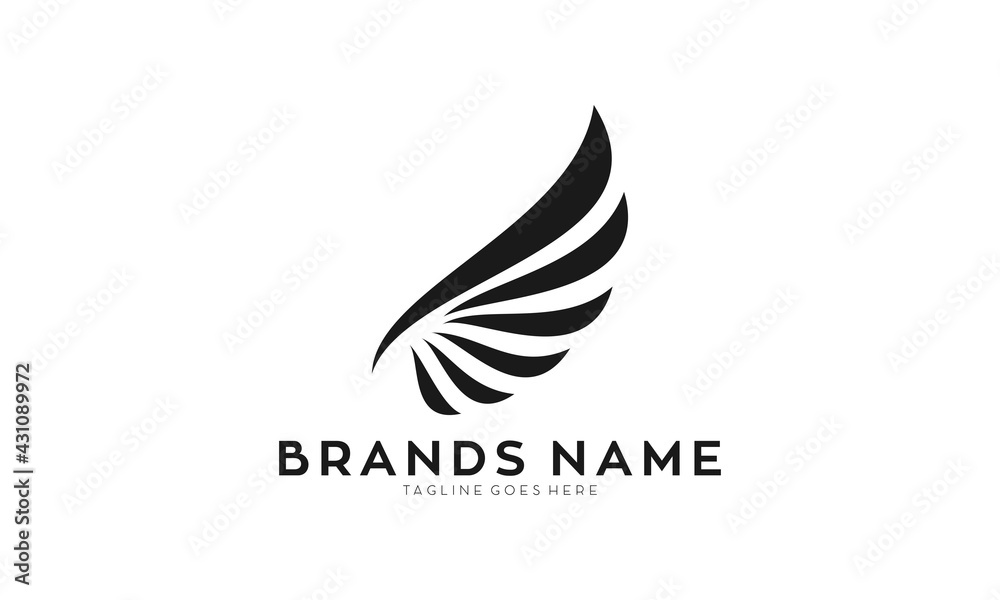 Simple wings elegant logo