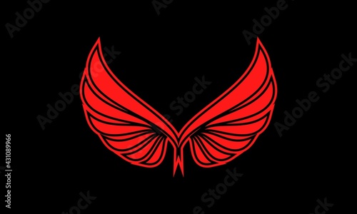 Red wings luxury logo