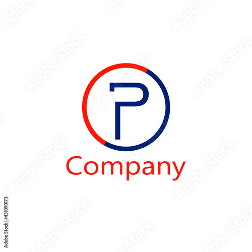 Free Download abstract logo of letter P inside a circle - GFXLoad