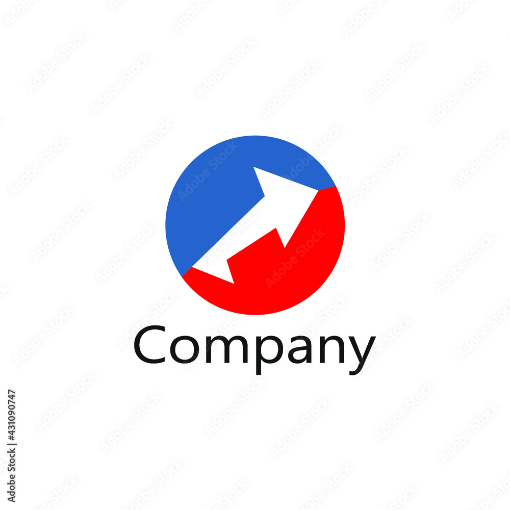 Vector image of arrows in blue and red circle Vector image of arrows in blue and red circle
