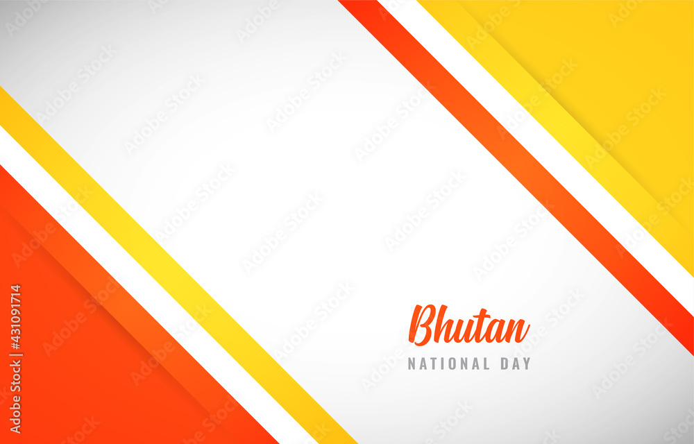 Happy national day of Bhutan with Creative Bhutan national country flag greeting background Happy national day of Bhutan with Creative Bhutan national country flag greeting background