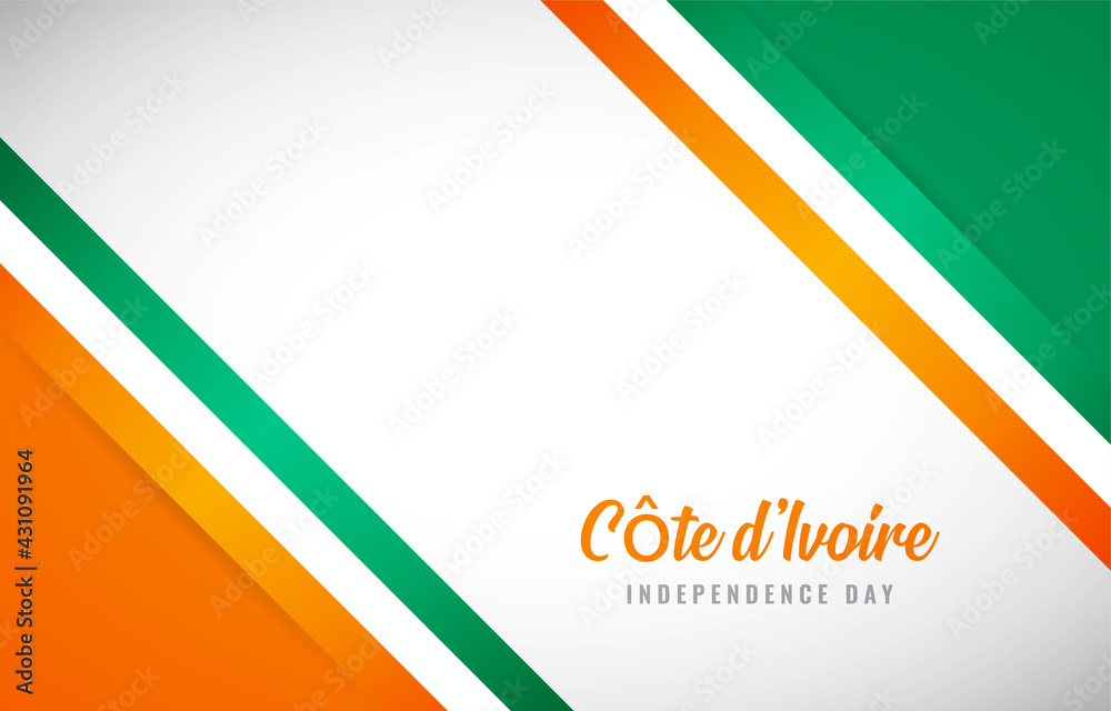 Happy Independence day of Cote dIvoire with Creative Cote dIvoire national country flag greeting background Happy Independence day of Cote dIvoire with Creative Cote dIvoire national country flag greeting background
