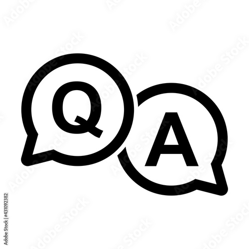 question answer chat bubble icon vector