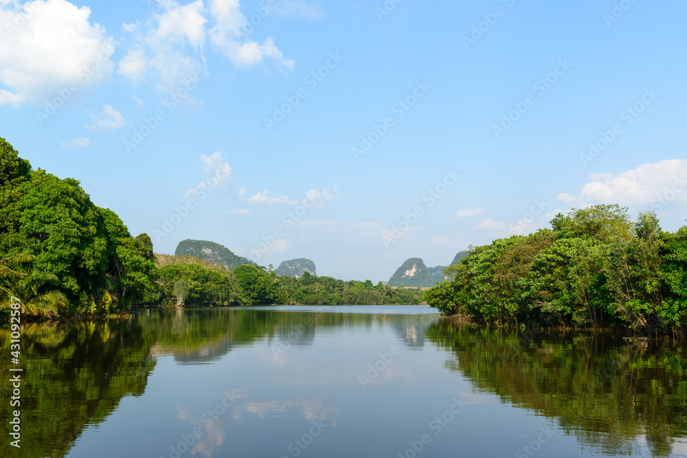 Nong Thale, Nong Talay is the most beautiful lake in Krabi, Thailand.