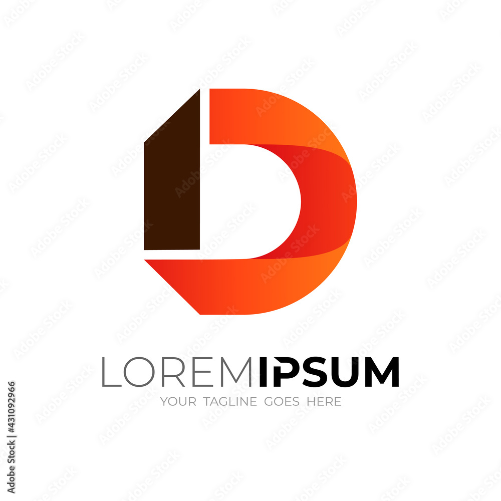 Letter D logo and 3d colorful design, modern icon Letter D logo and 3d colorful design, modern icon