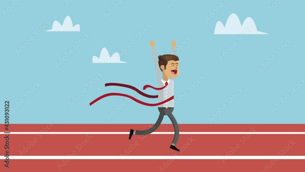 businessman running in race character businessman running in race character