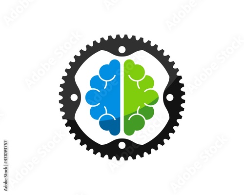 Bicycle gear with abstract brain inside
