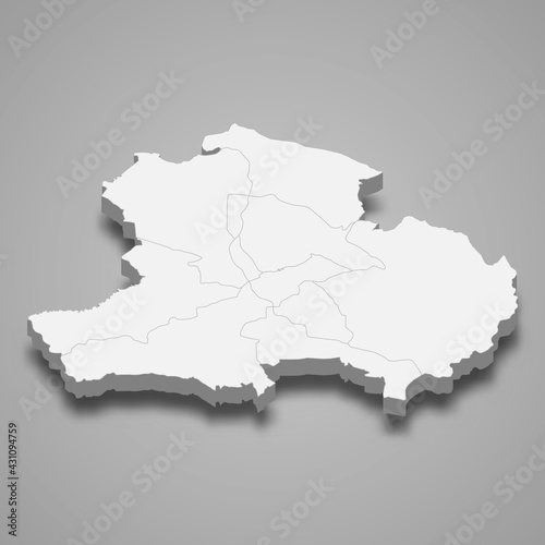 3d isometric map of Tbilisi is a region of Georgia