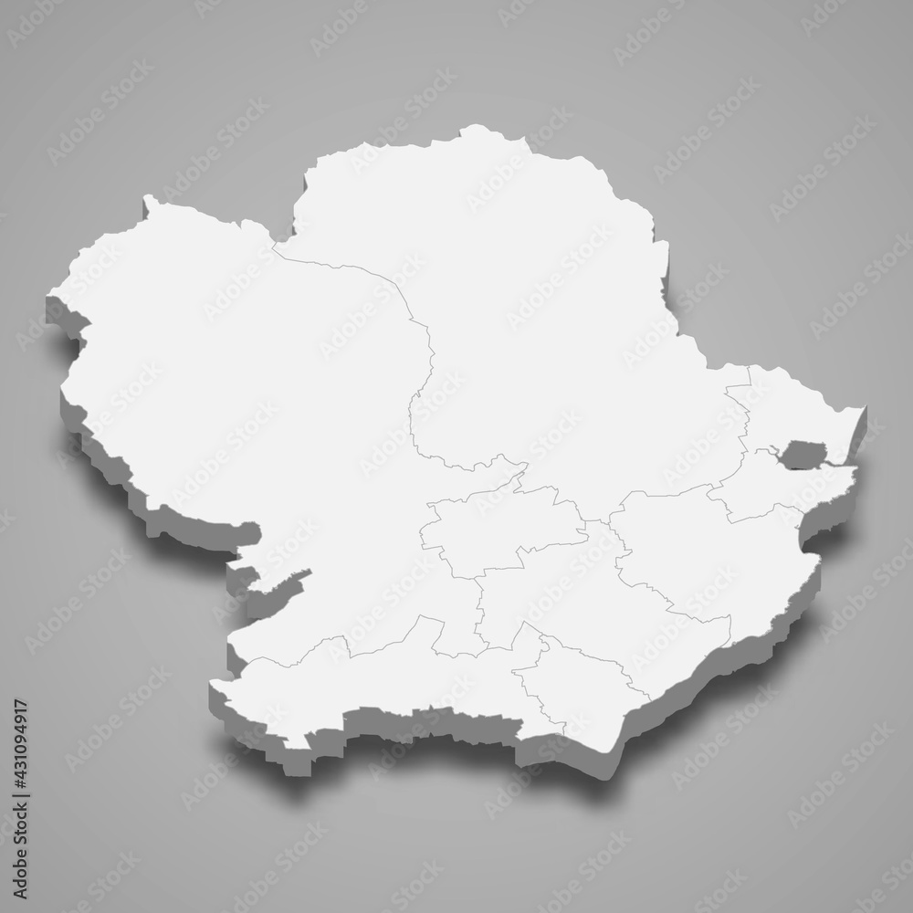 Fototapeta premium 3d isometric map of Angus is a region of Scotland,