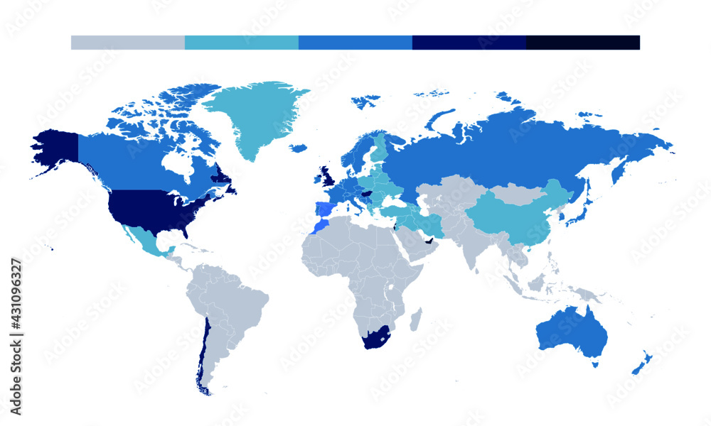 Obraz premium Colorful Vector World Map in different Countries