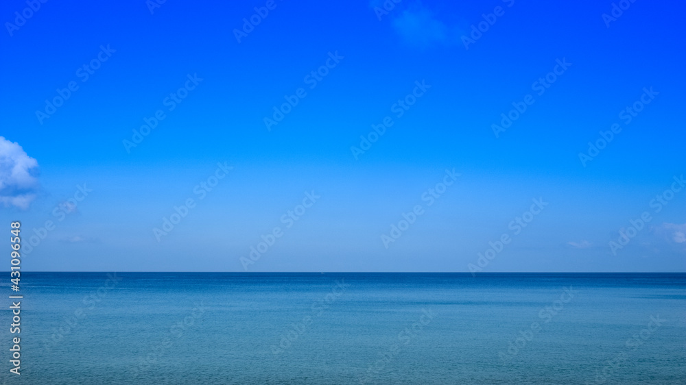 Tropical blue sky and sea completely empty - copy space ad space 