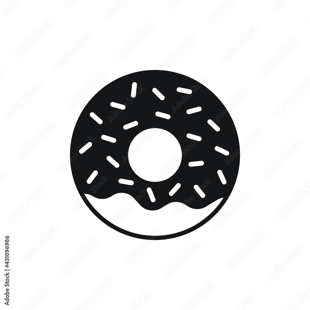 Donut icon, Doughnut glaze symbol, Dessert fast food, Flat design on white background, Vector illustration Donut icon, Doughnut glaze symbol, Dessert fast food, Flat design on white background, Vector illustration
