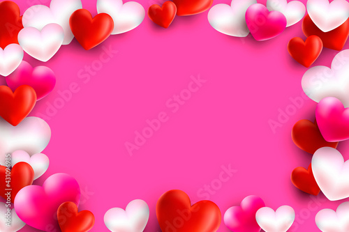 Beautiful illustration of a heart design. Happy Valentine's Day background with heart and real composition for fashion banner, poster or greeting card 3d images Illustration © Anastasia Autumn