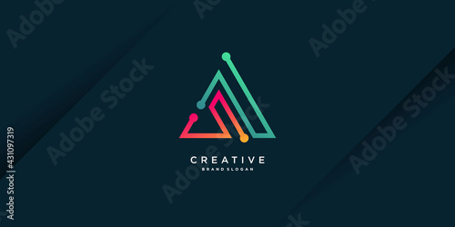 Creative logo technology with triangle shape Premium Vector Part 3
