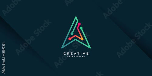 Creative logo technology with triangle shape Premium Vector Part 8