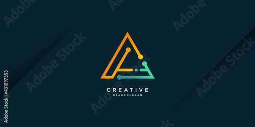 Creative logo technology with triangle shape Premium Vector Part 9