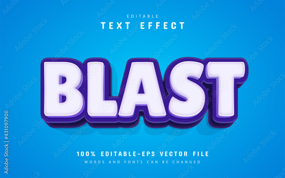 Blast text, cartoon style text effect