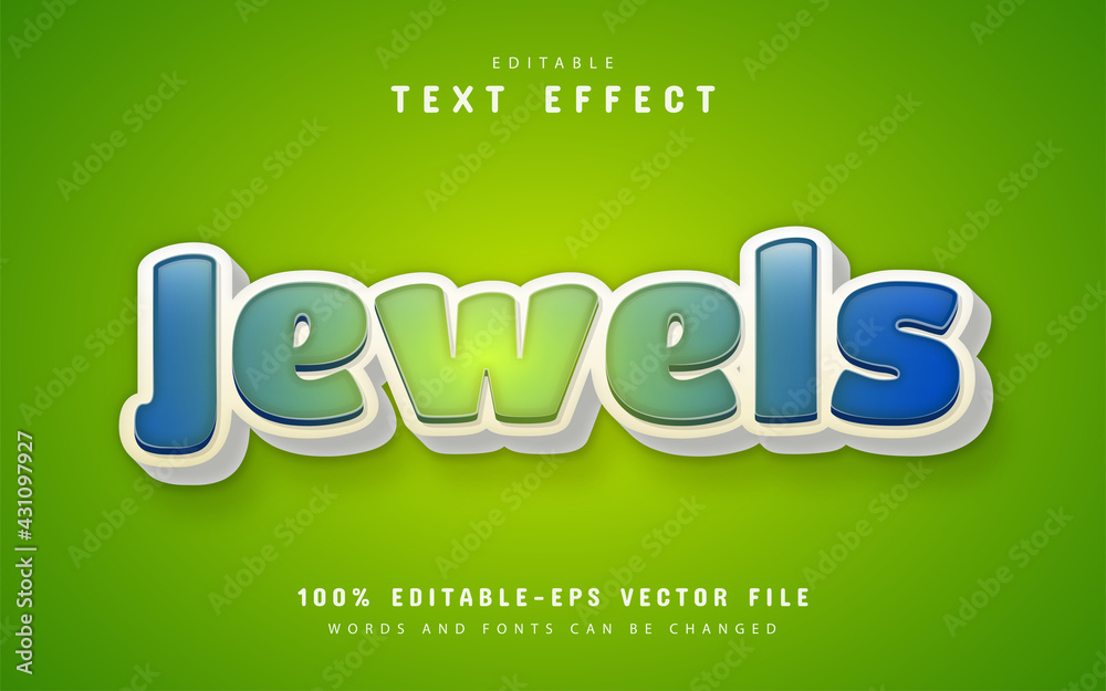 Jewels text, cartoon style text effect Jewels text, cartoon style text effect