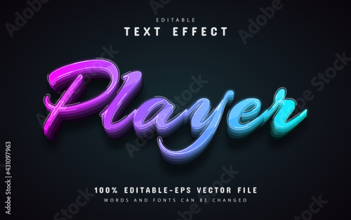 Player text, editable text effect