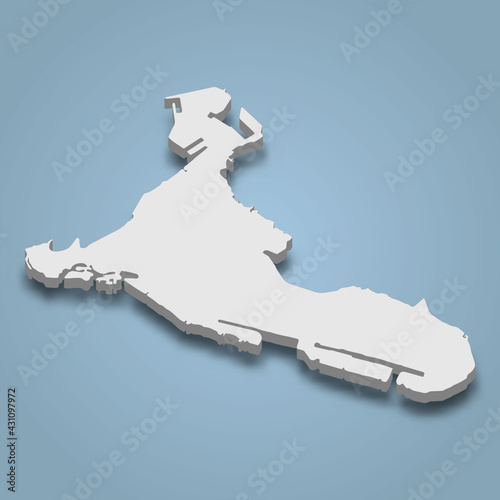 3d isometric map of Abu Dhabi is an island in United Arab Emirates
