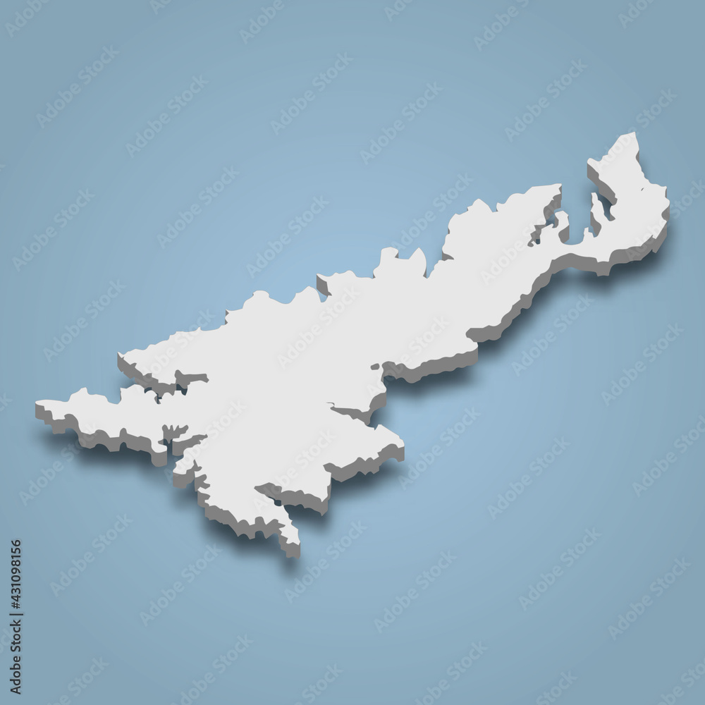 Fototapeta premium 3d isometric map of Amami Oshima is an island in Japan