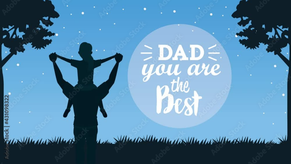 happy fathers day lettering card with dad lifting son silhouettes happy fathers day lettering card with dad lifting son silhouettes