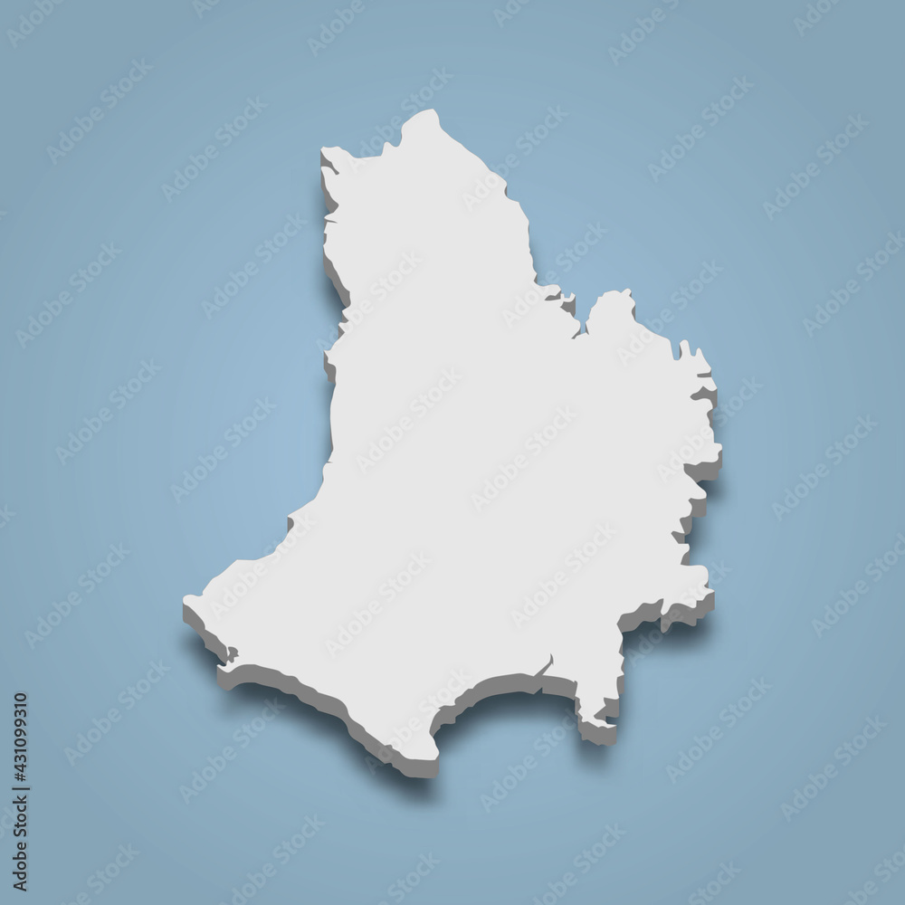 Fototapeta premium 3d isometric map of Catanduanes is an island in Philippines