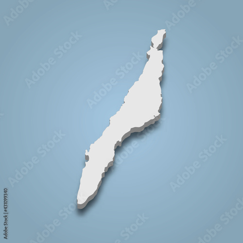 3d isometric map of Cebu is an island in Philippines