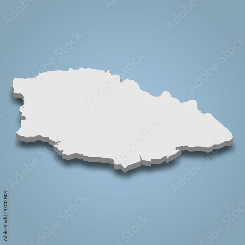 3d isometric map of Gozo is an island in Maltese archipelago photo
