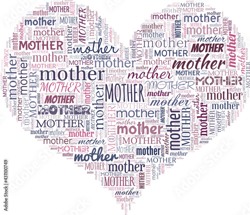 Mother vector illustration word cloud isolated on a white background.