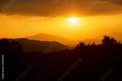 Sunset in Pollino National park  Basilicata region  Italy 