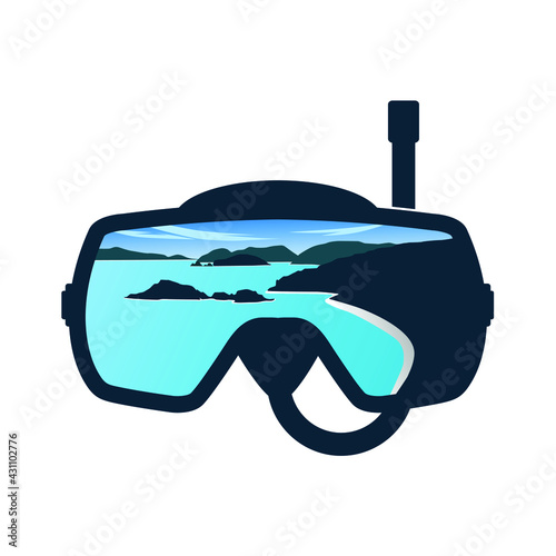 Trunk bay snorkeling paradise illustration vector