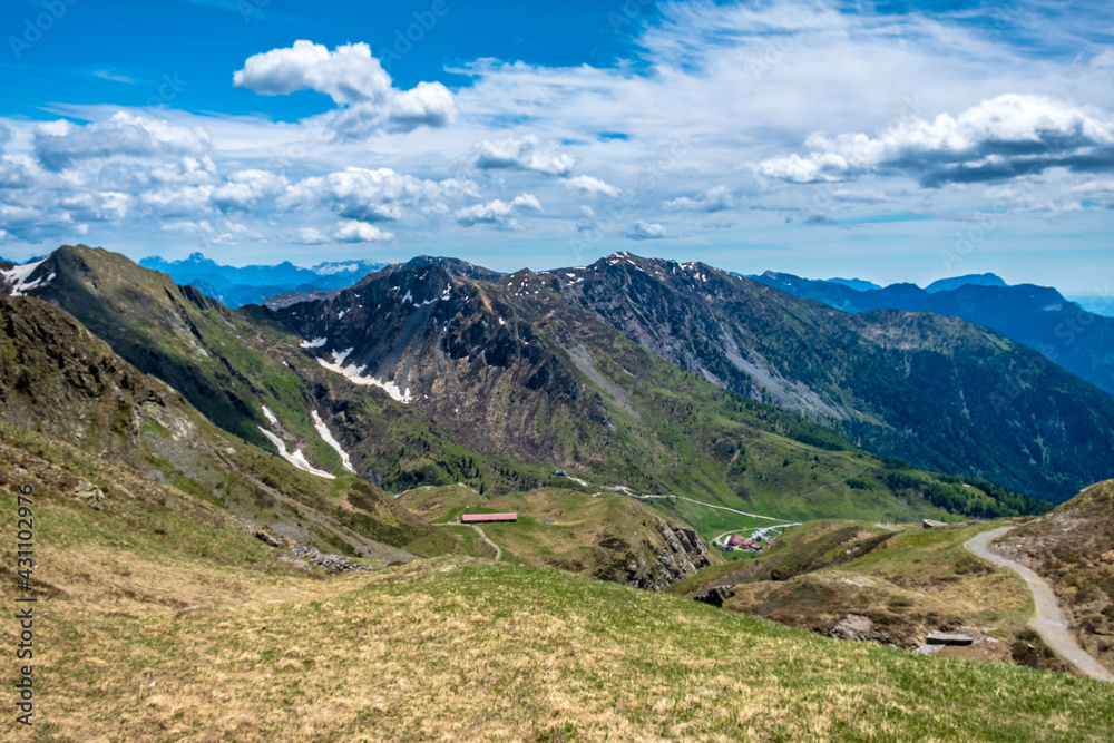 Fototapeta premium Spring day trekking in the beautiful Carnic Alps, Friuli-Venezia Giulia, Italy