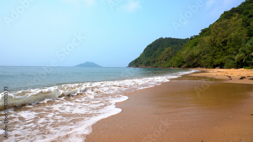 Fototapeta Naklejka Na Ścianę i Meble -  Natural view with sea wave on sand beach.