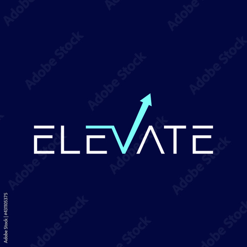 Elevate letter logo design