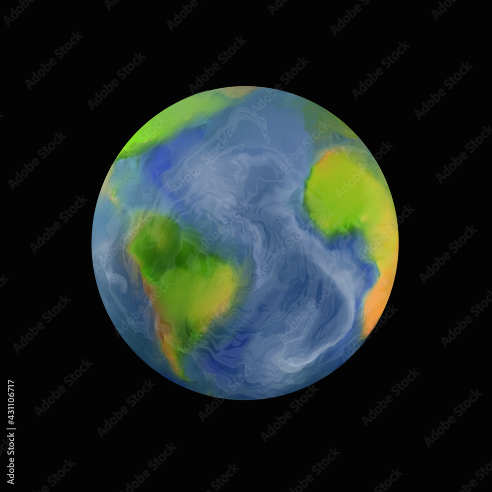 illustration of planet earth, globe on black background, isolated. illustration of planet earth, globe on black background, isolated.