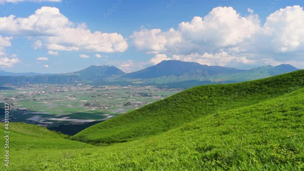 阿蘇五岳と田んぼ 大観峰 阿蘇五岳と田んぼ 大観峰