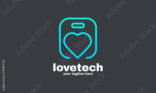 stock illustration abstract creative love tech logo modern business company