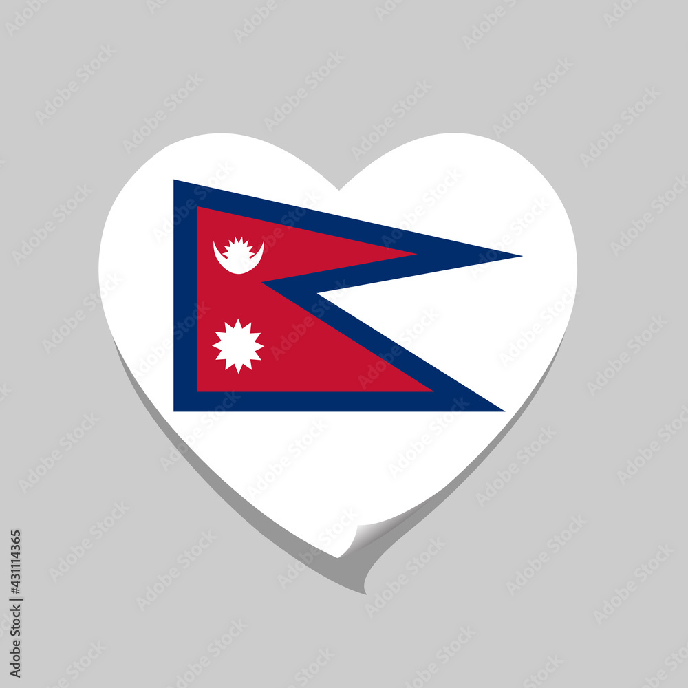Obraz premium I love Nepal flag heart